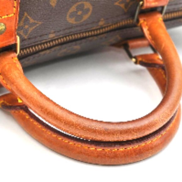 SALE! Vintage Louis Vuitton Speedy 30 Monogram Logo Satchel Brown Bag FREE Liner - Picture 4 of 16
